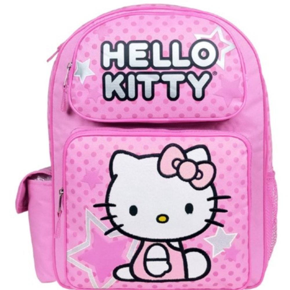 Backpack- Hello Kitty- Pink, Star Large Girls School
